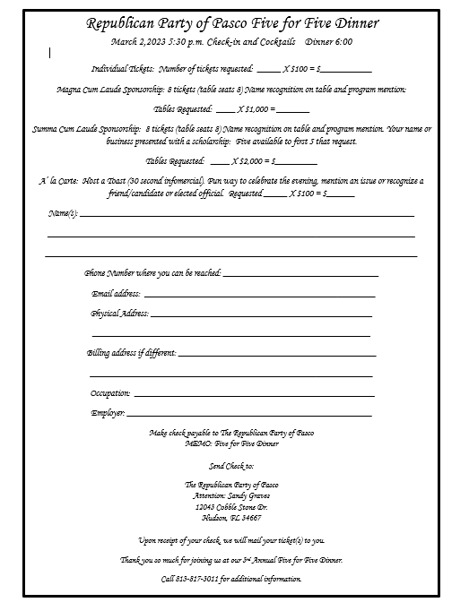 Sponsorship and Ticket Form